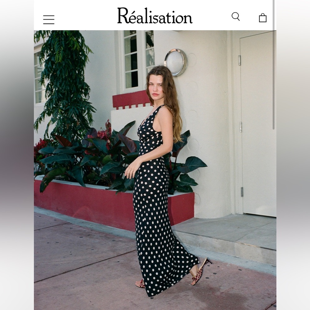 Realisation Par Black and White Halter Bodycon Maxi Dress